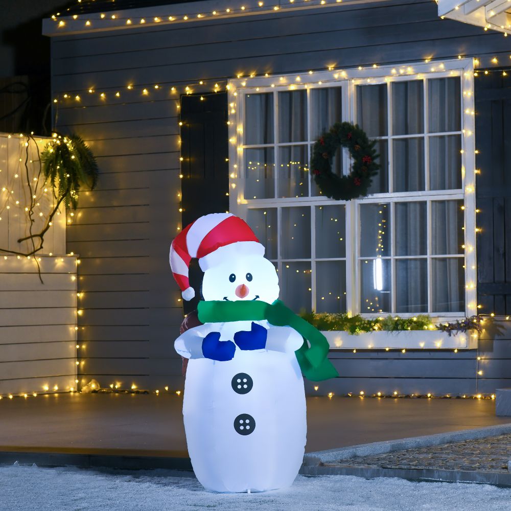 LED Inflatable Standing Snowman 4ft