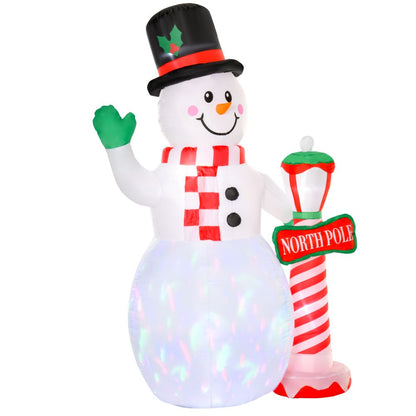 Inflatable Light Up Christmas Snowman and Street Lamp 7.8ft