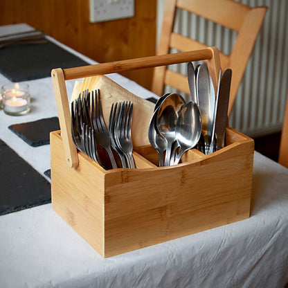 Bamboo Cutlery and Utensil Holder