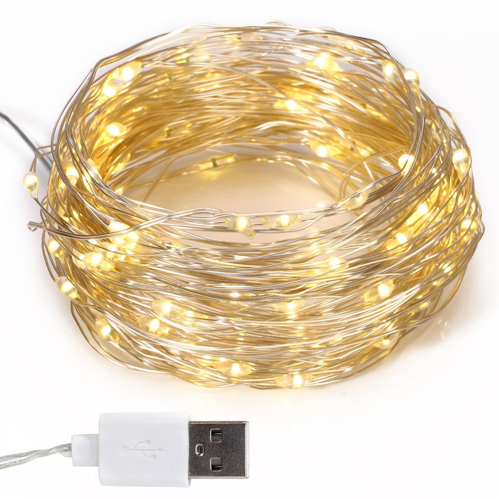 LED Warm White Christmas Fairy String Lights 39ft