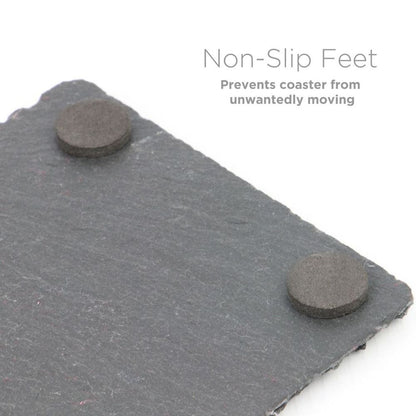 Set of 8 Non-Slip Slate Coasters