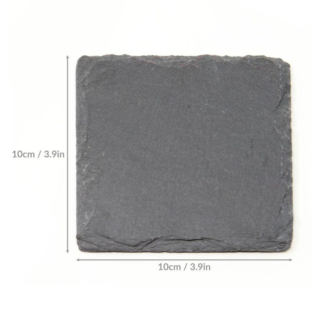 Set of 8 Non-Slip Slate Coasters