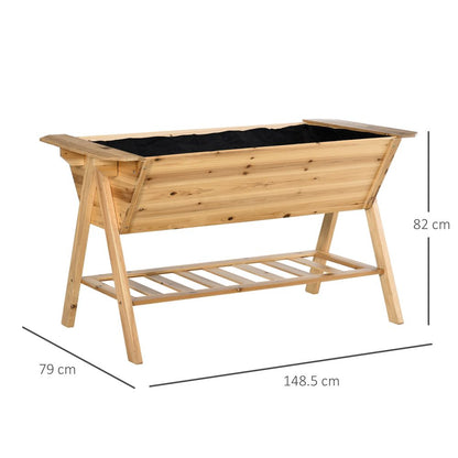 Wooden Planter Bed with Storage