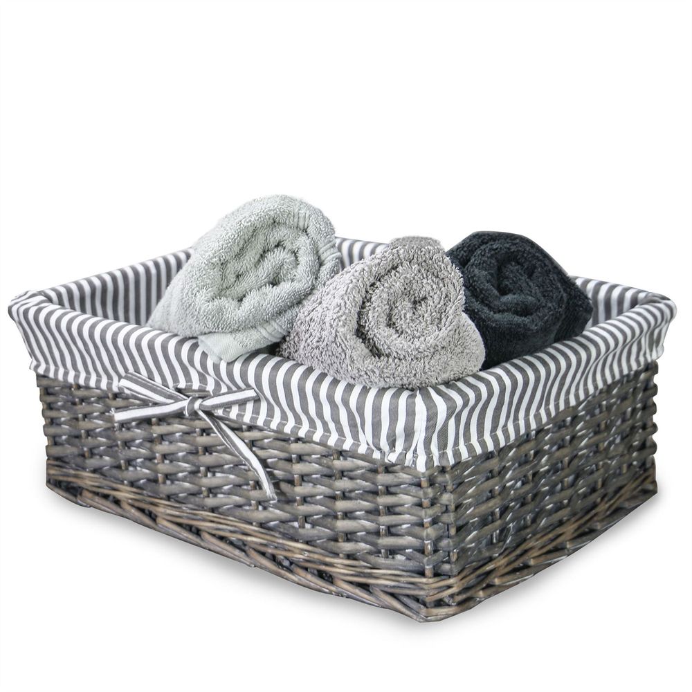 Large Grey Wicker Basket