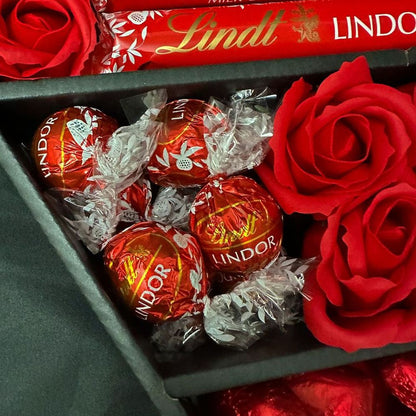 Chocolate Lindt & Red Roses Bouquet