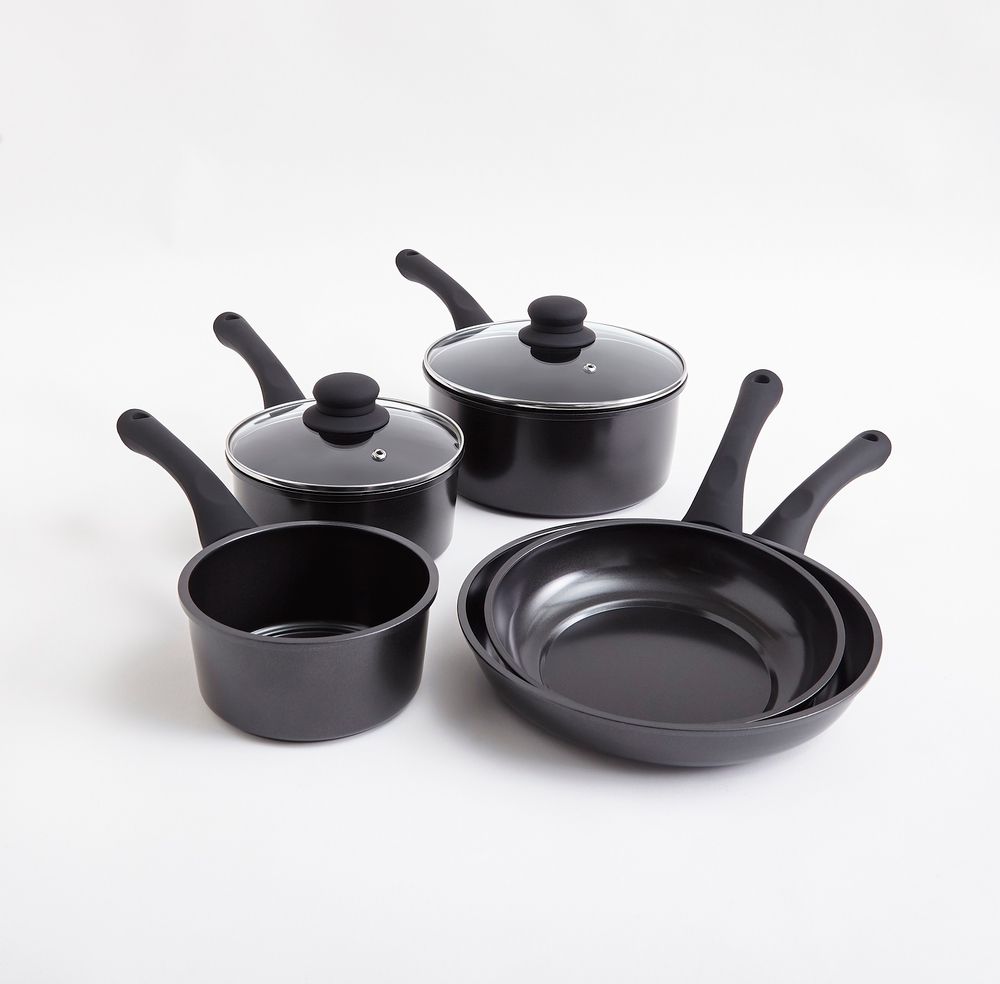 Black 5 Piece Carbon Steel Cookware Set