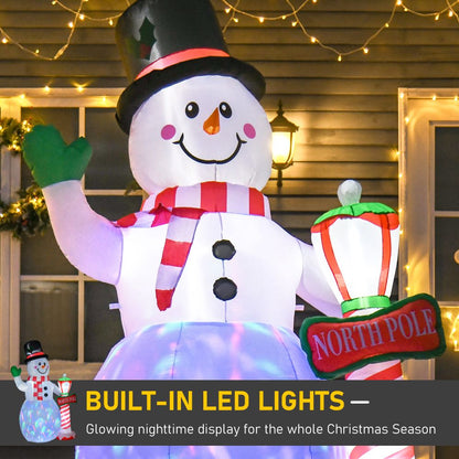 Inflatable Light Up Christmas Snowman and Street Lamp 7.8ft