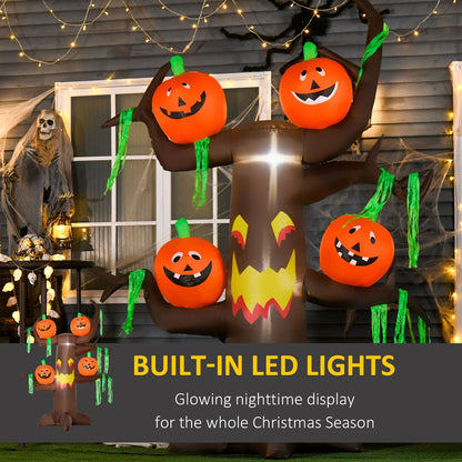 LED Inflatable Ghost Tree with Pumpkins 2.4m