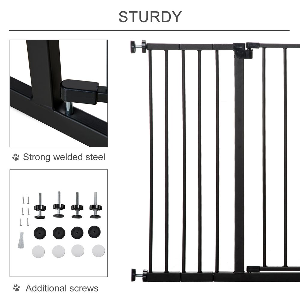 Dog Stair Gate Pressure Fit Black