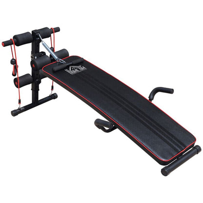 Black Adjustable Thigh Support Sit-Up Bench