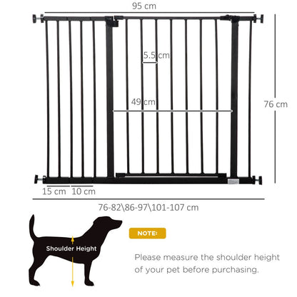 Dog Stair Gate Pressure Fit Black