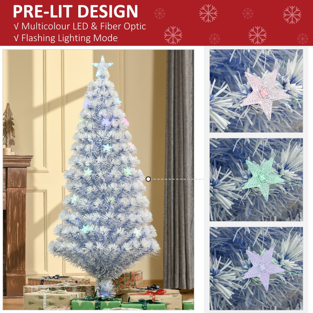 LED White Christmas Festive Tree 5ft