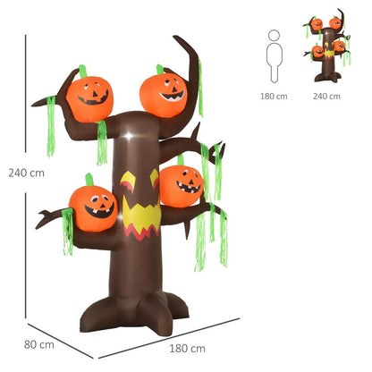 LED Inflatable Ghost Tree with Pumpkins 2.4m