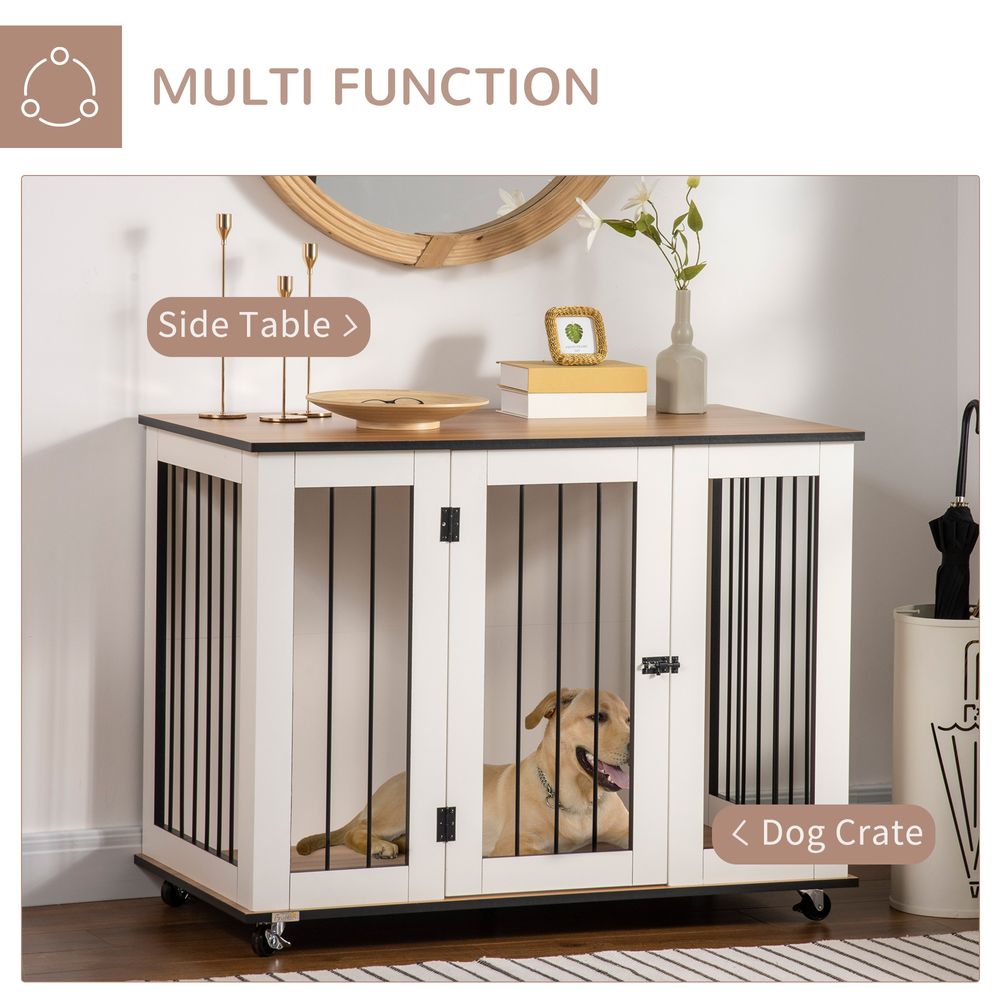 Crate End Table Large Dogs Lockable Door