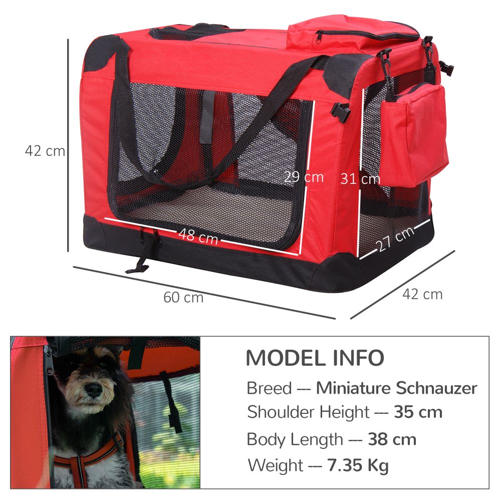 Red Folding Pet Travel Carrier Bag