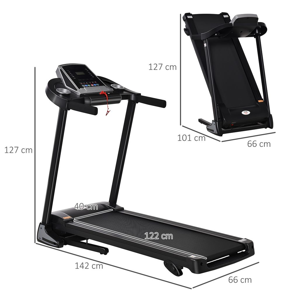 Folding Electric Treadmill: 12km/h, LED Display