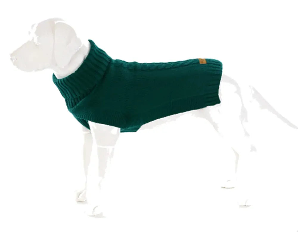 Cableknit Pet Jumper Green