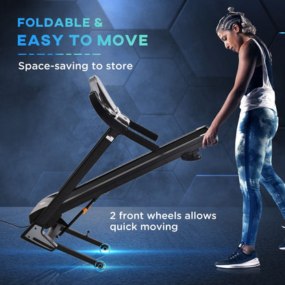 Folding Electric Treadmill: 12km/h, LED Display