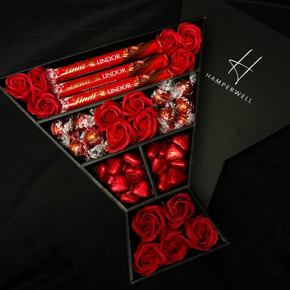 Chocolate Lindt & Red Roses Bouquet