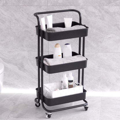 3 Tier Storage Trolley Black