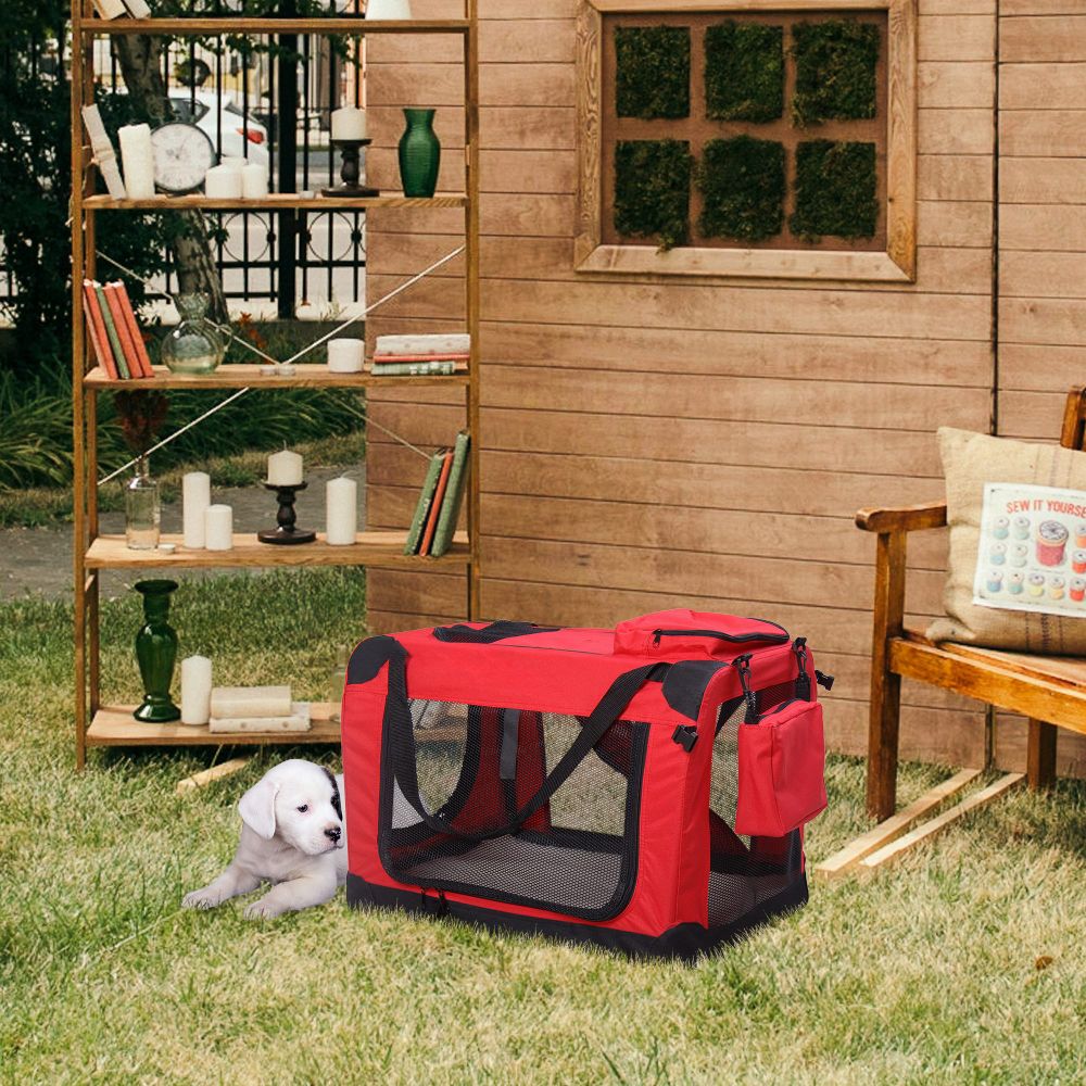 Red Folding Pet Travel Carrier Bag