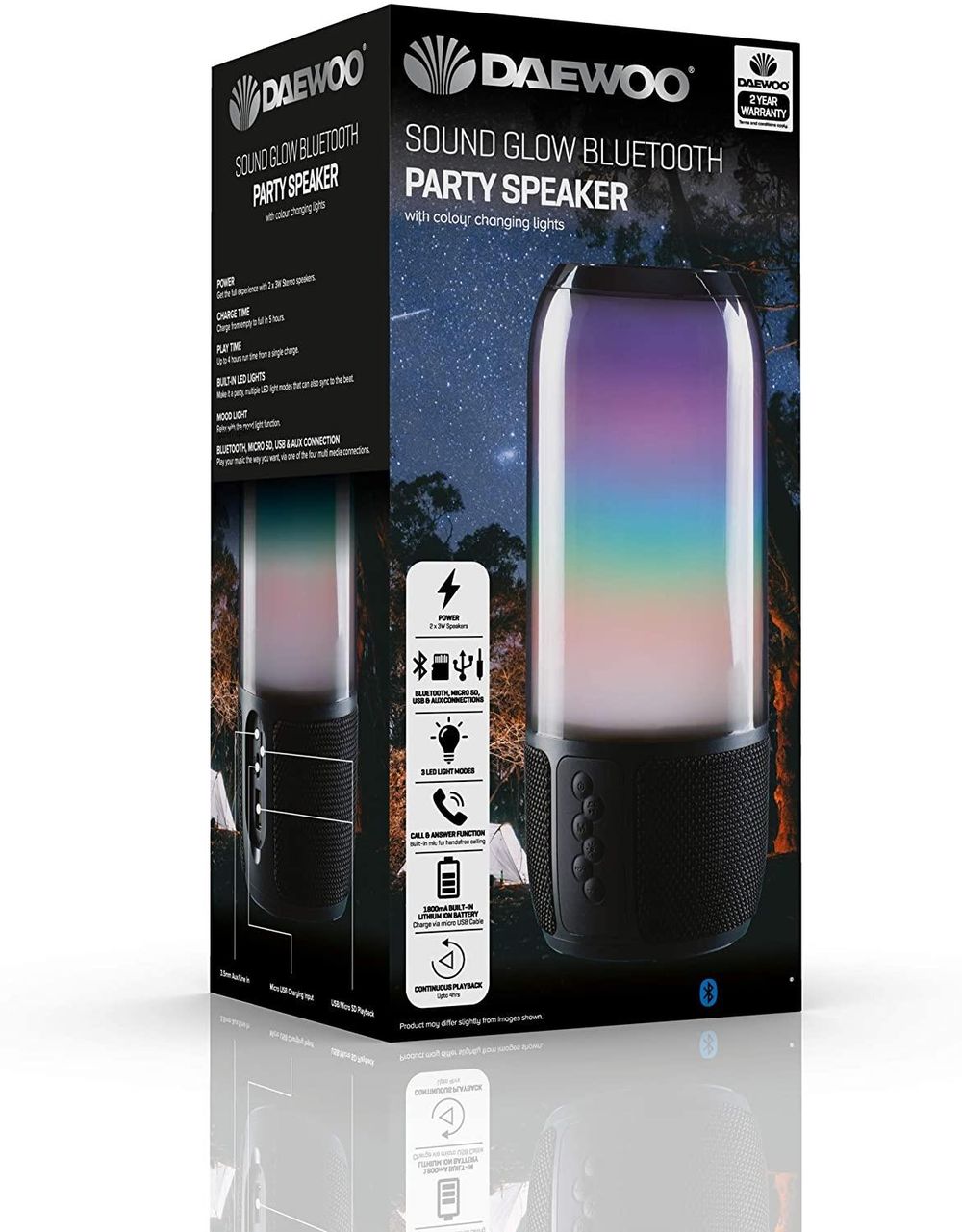 Bluetooth Speaker with Soundglow LED Lights