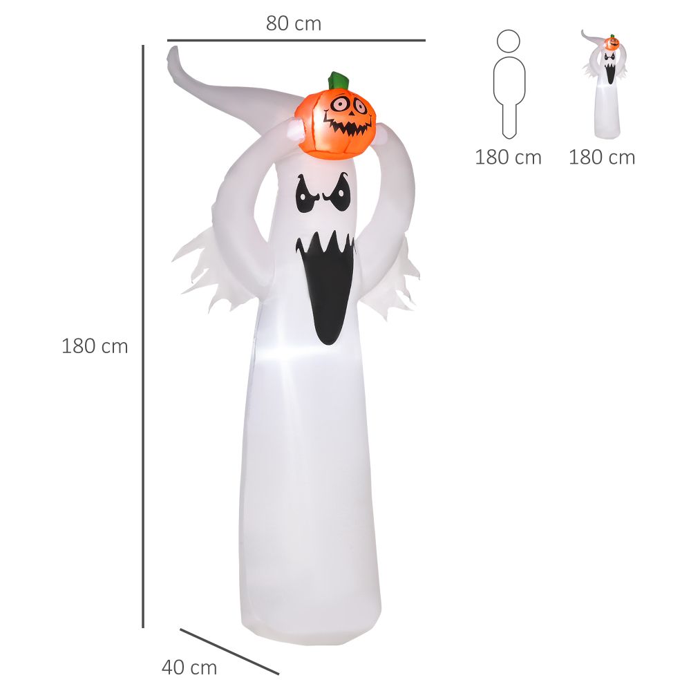 Inflatable 6FT 1.8m Ghost & Pumpkin Halloween LED