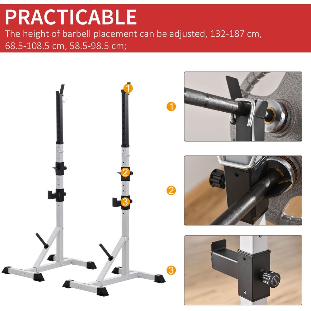 Barbell Squat Stand in White