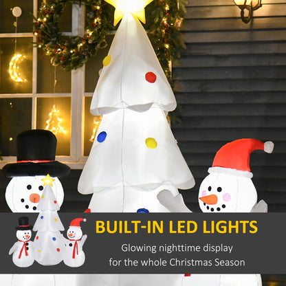 LED Christmas Tree and Snowmen Inflatable 6ft