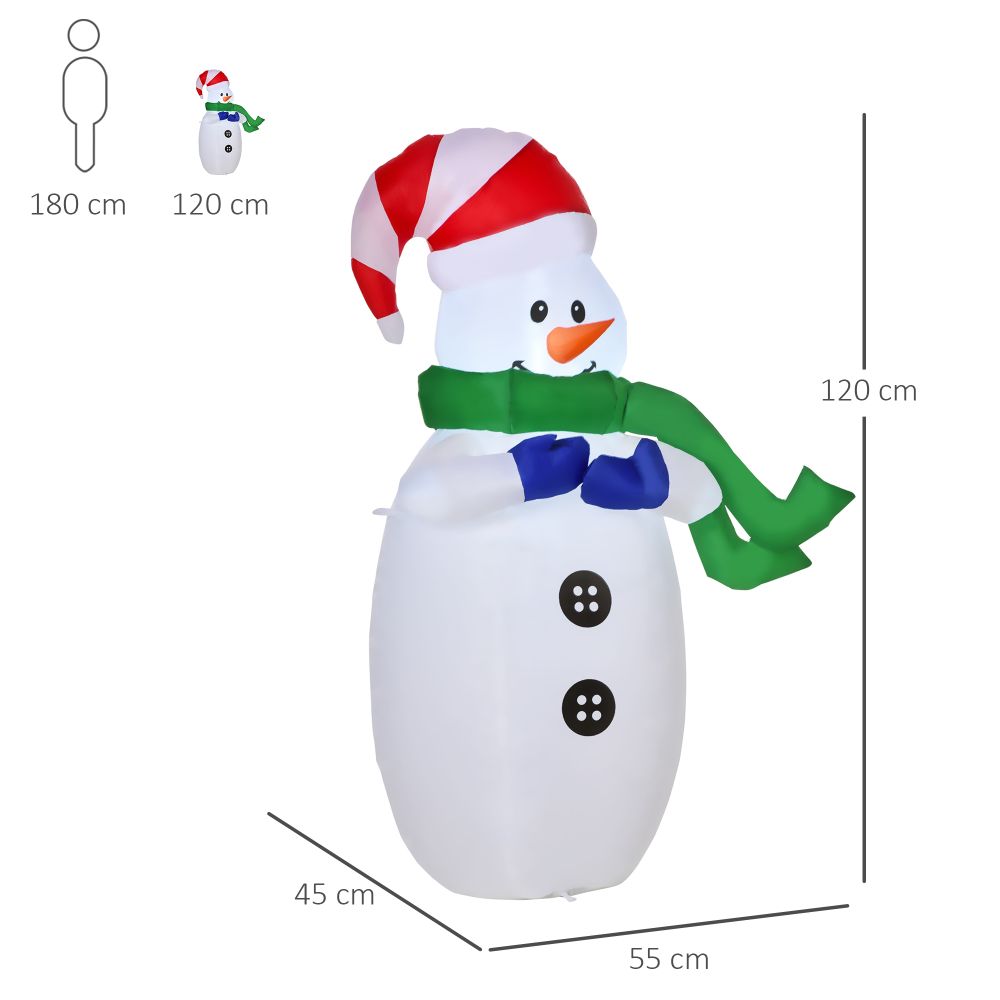 LED Inflatable Standing Snowman 4ft