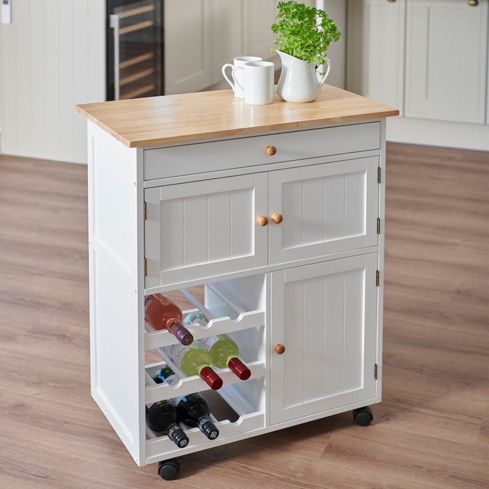 Rolling Storage Trolley White