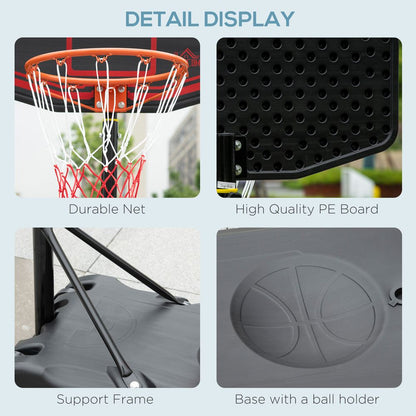 Basketball Hoop Stand with Wheels & Adjustable Height