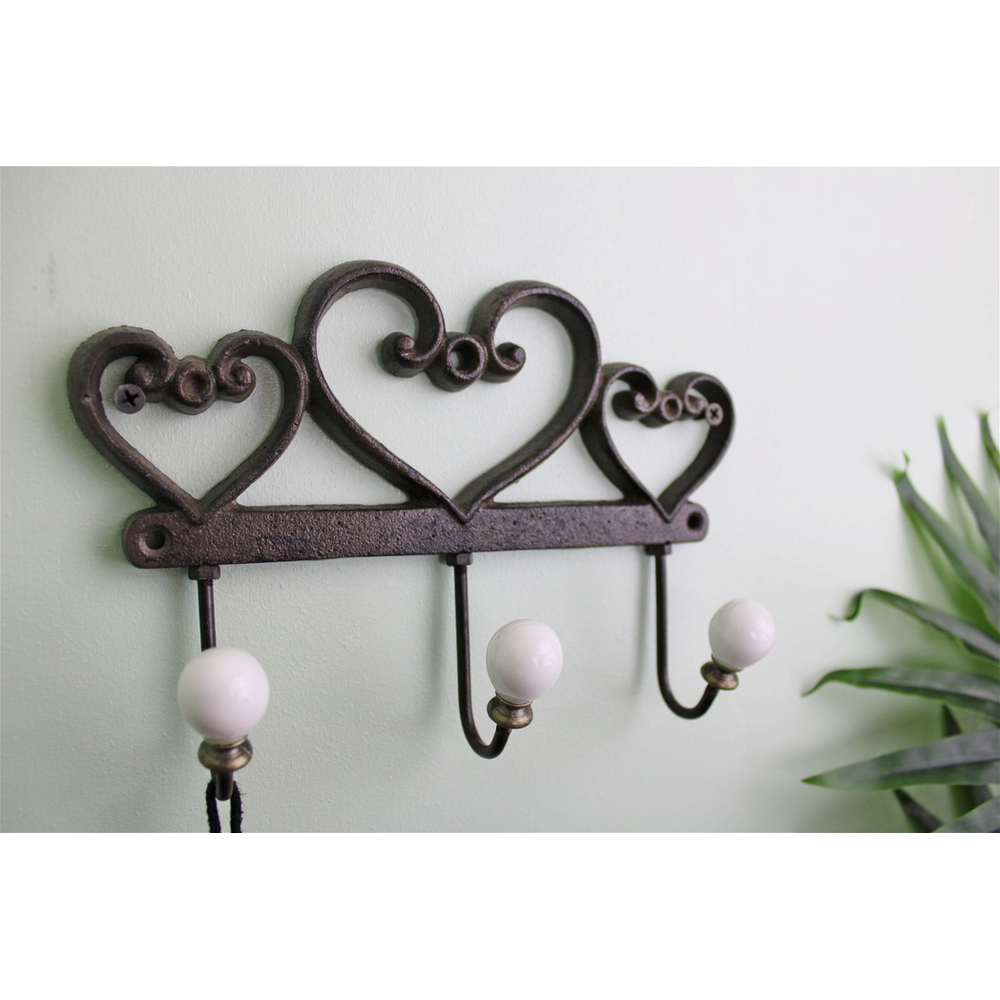 Heart Shaped Cast Iron Wall Hooks