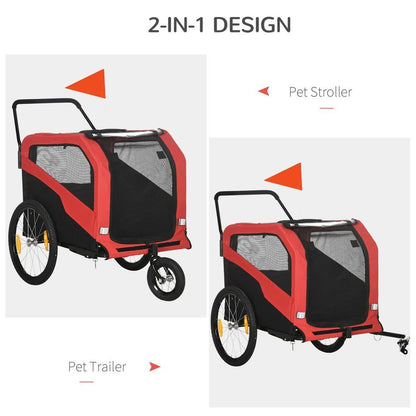 Large Dog Stroller for Bikes in Red