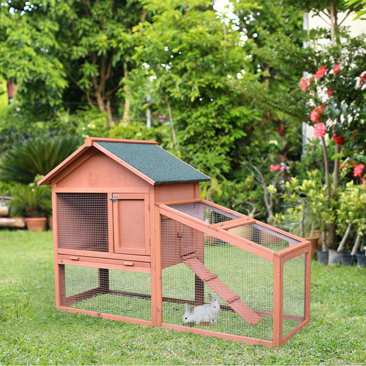 2 Level Wooden Rabbit Hutch