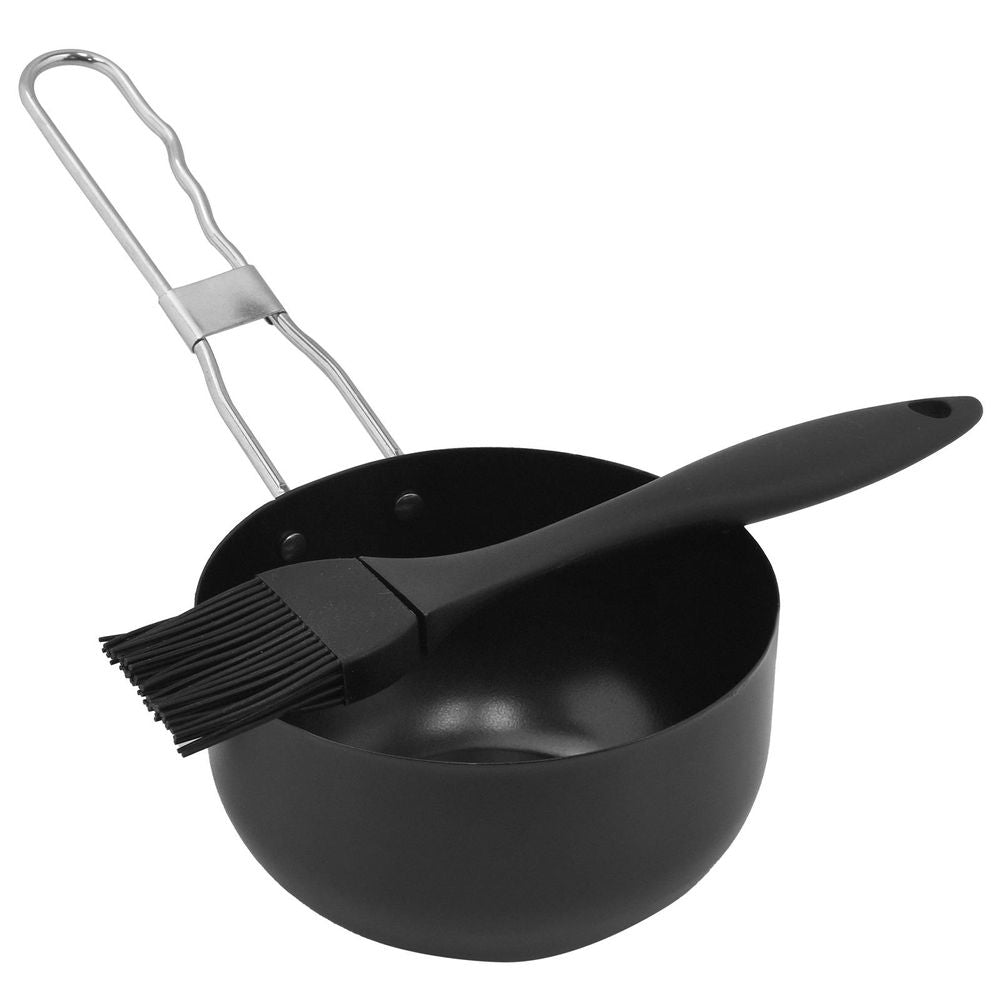 BBQ Steel Saucepan Set with Silicone Basting Brush