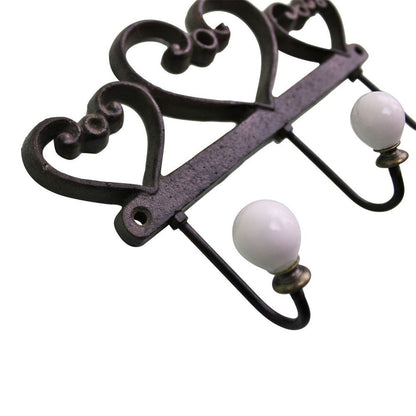 Heart Shaped Cast Iron Wall Hooks