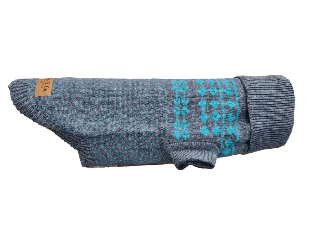 Pet Jumper Teal & Grey