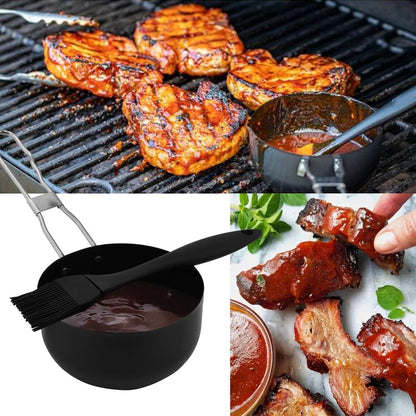 BBQ Steel Saucepan Set with Silicone Basting Brush