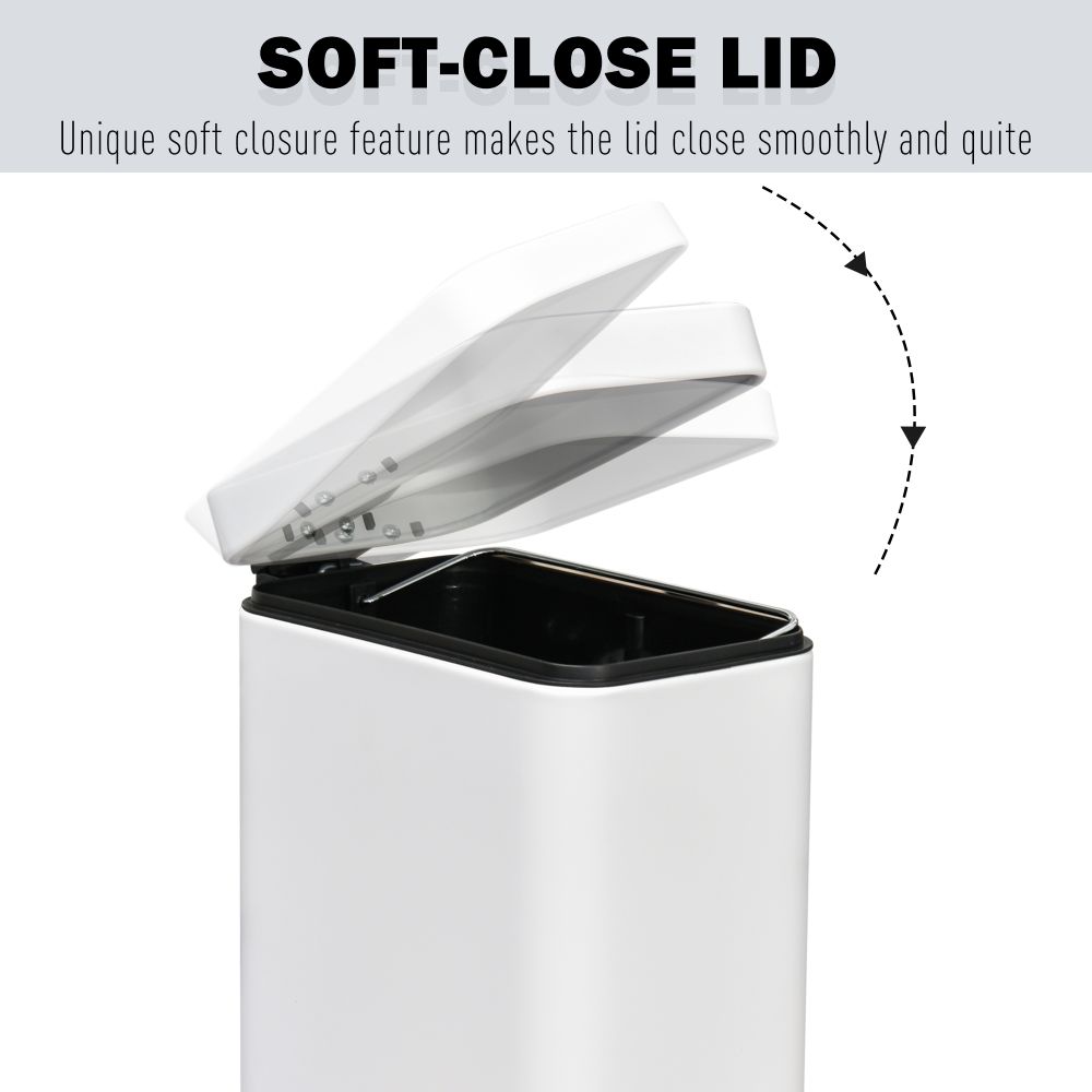 5L White Pedal Bin