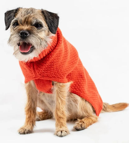 Tuck Stitch Pet Jumper Burnt Orange