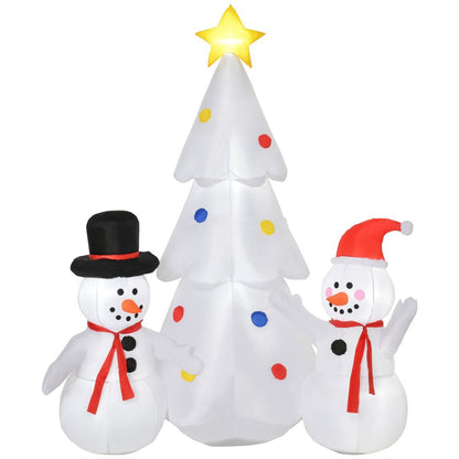 LED Christmas Tree and Snowmen Inflatable 6ft