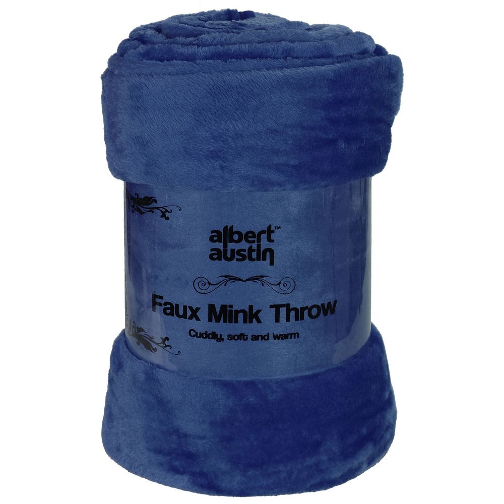 Faux Mink Blanket Blue