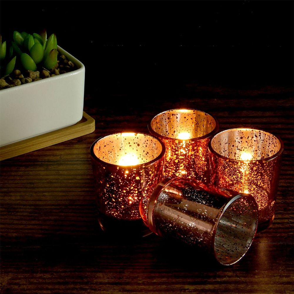 Rose Gold Tea Light Holders x12