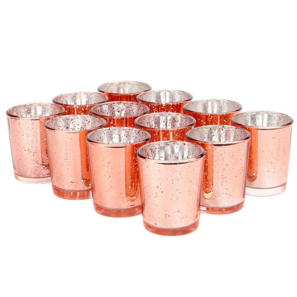 Rose Gold Tea Light Holders x12