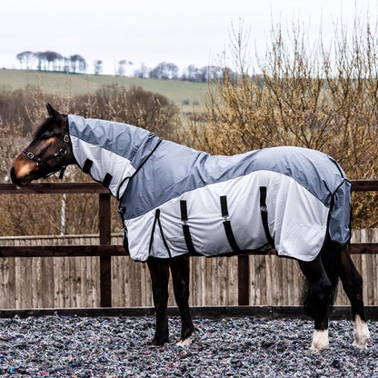 2 in 1 Waterproof Turnout Mesh Rug in Grey/Silver