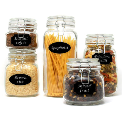 Clip Top Glass Storage Jars x5