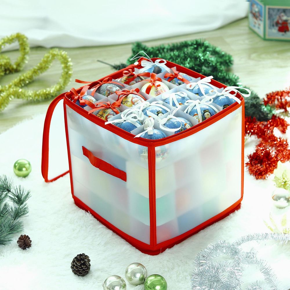 Christmas Bauble Decorations Storage Box with Handle