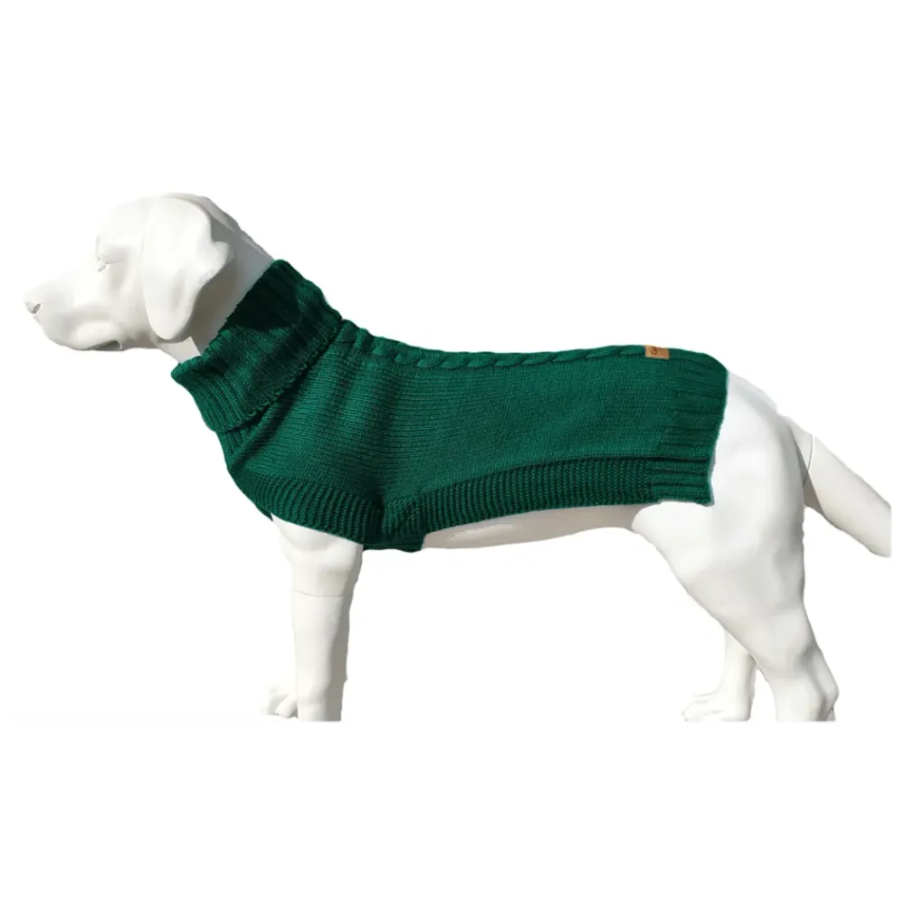 Cableknit Pet Jumper in Green