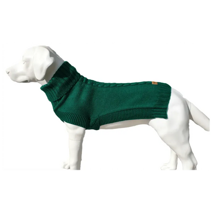 Cableknit Pet Jumper in Green